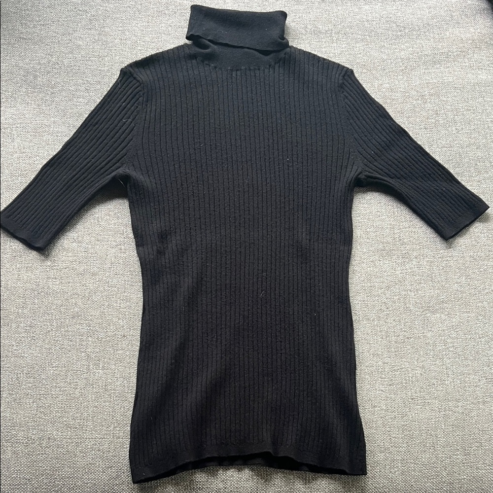 Classiques Entier Black Ribbed Turtleneck Top